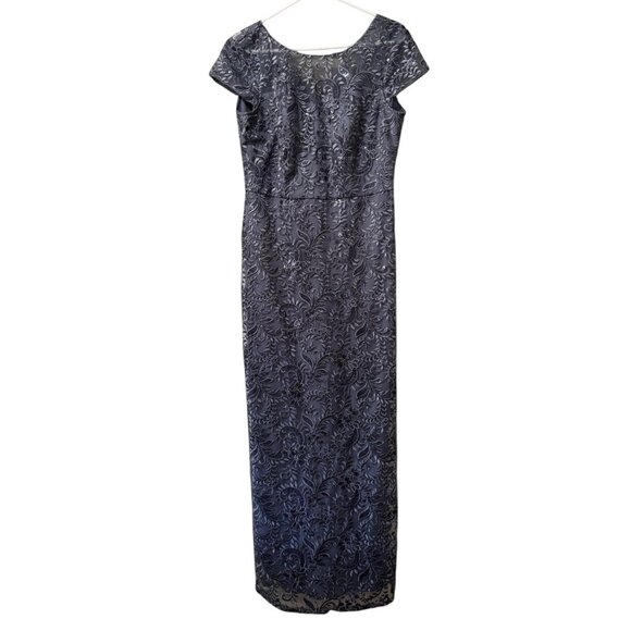 Oleg Cassini Elegant Embroidered Gown Size 12 Sequined Formal Wedding Designer - Picture 1 of 11